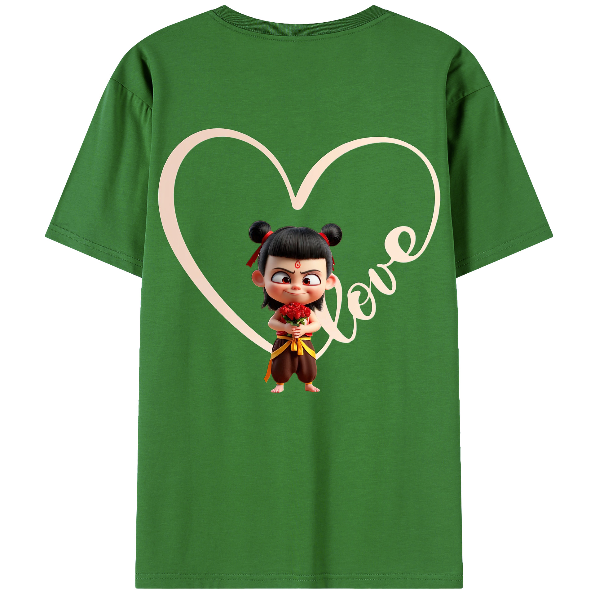 （画像用） Ne Zha 2 ナタ 魔童の大暴れ レディース半袖Tシャツ(バックプリント)